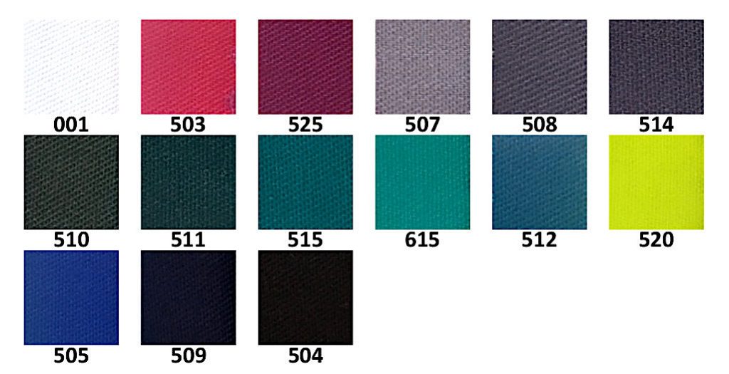 Цветове на плат Астра 2005, Colors of workwear fabric Astra 2005